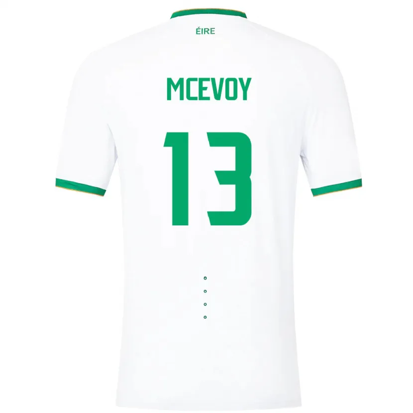 Danxen Bambino Maglia Irlanda Alannah Mcevoy #13 Bianco Kit Gara Away 24-26 Maglietta