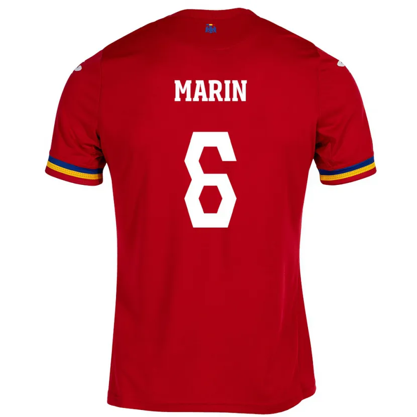 Danxen Bambino Maglia Romania Marius Marin #6 Rosso Kit Gara Away 24-26 Maglietta