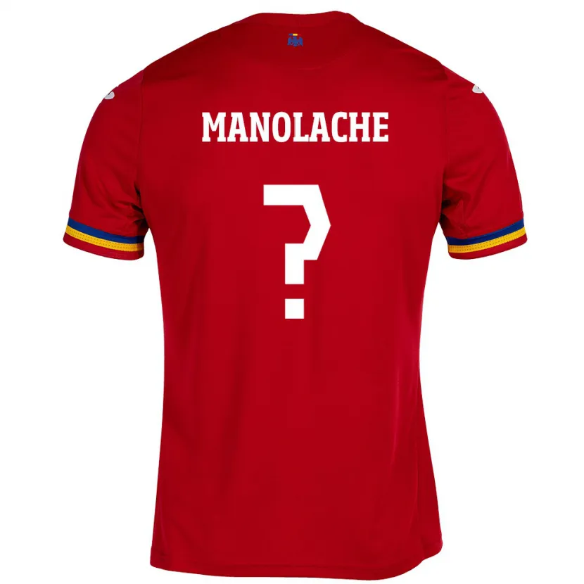 Danxen Bambino Maglia Romania Luca Manolache #0 Rosso Kit Gara Away 24-26 Maglietta