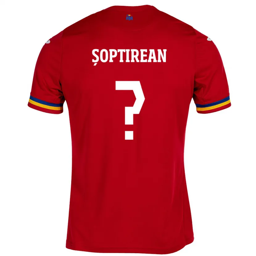 Danxen Bambino Maglia Romania Dominik Șoptirean #0 Rosso Kit Gara Away 24-26 Maglietta