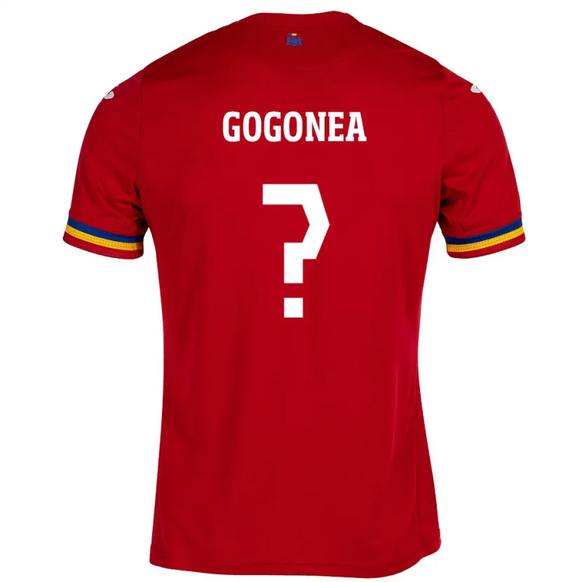 Danxen Bambino Maglia Romania Raul Gogonea #0 Rosso Kit Gara Away 24-26 Maglietta