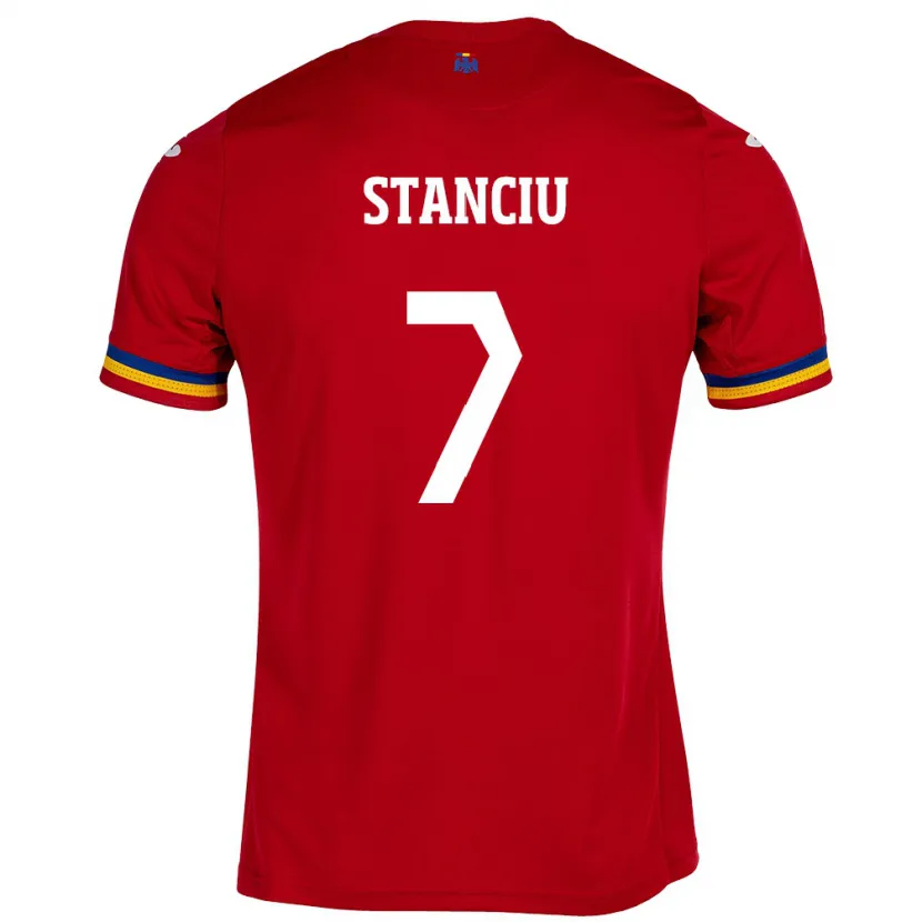 Danxen Bambino Maglia Romania Ana Maria Stanciu #7 Rosso Kit Gara Away 24-26 Maglietta