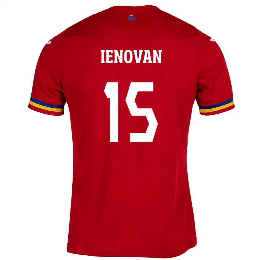 Danxen Bambino Maglia Romania Bianca Ienovan #15 Rosso Kit Gara Away 24-26 Maglietta