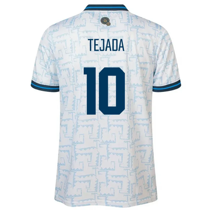 Danxen Bambino Maglia El Salvador Rafael Tejada #10 Bianco Kit Gara Away 24-26 Maglietta