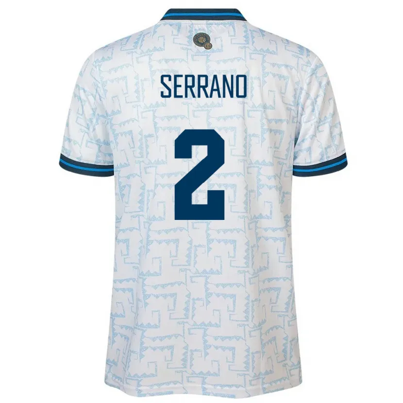 Danxen Bambino Maglia El Salvador Alejandro Serrano #2 Bianco Kit Gara Away 24-26 Maglietta