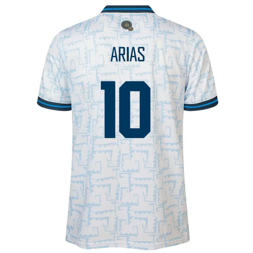 Danxen Bambino Maglia El Salvador Cristopher Arias #10 Bianco Kit Gara Away 24-26 Maglietta