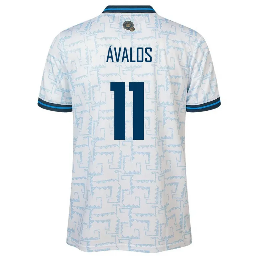 Danxen Bambino Maglia El Salvador Raúl Ávalos #11 Bianco Kit Gara Away 24-26 Maglietta