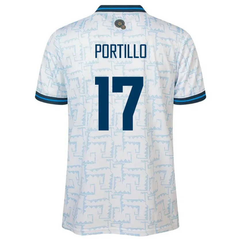 Danxen Bambino Maglia El Salvador Anderson Portillo #17 Bianco Kit Gara Away 24-26 Maglietta