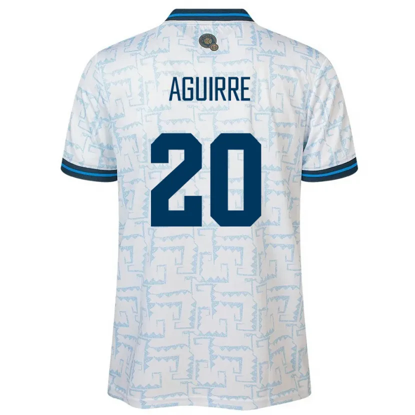 Danxen Bambino Maglia El Salvador Jonathan Aguirre #20 Bianco Kit Gara Away 24-26 Maglietta
