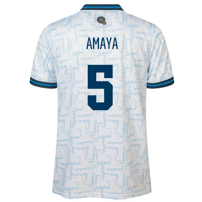 Danxen Bambino Maglia El Salvador Nicolle Amaya #5 Bianco Kit Gara Away 24-26 Maglietta
