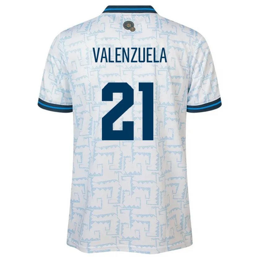 Danxen Bambino Maglia El Salvador Ana Valenzuela #21 Bianco Kit Gara Away 24-26 Maglietta