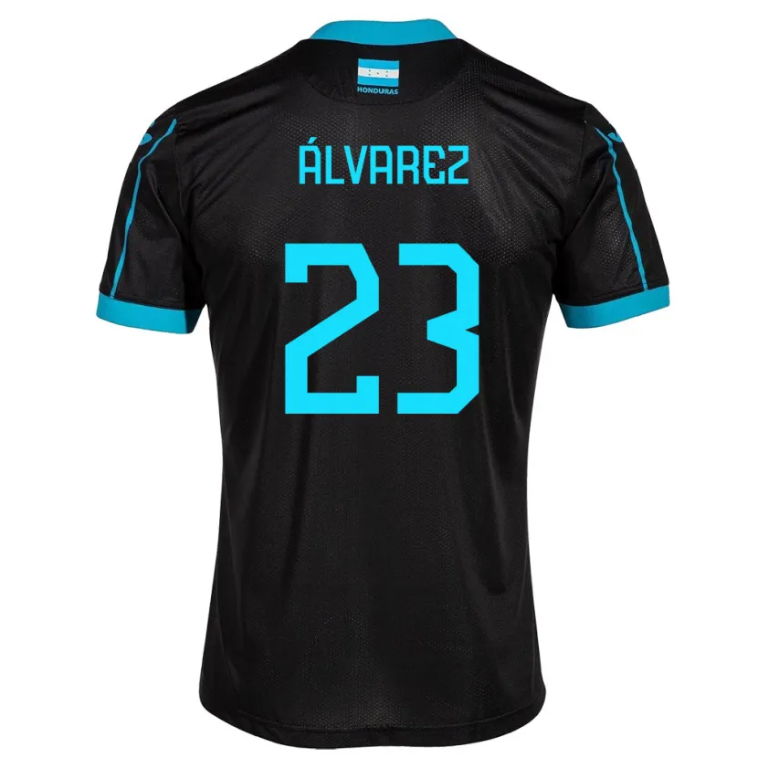 Danxen Bambino Maglia Honduras Jorge Álvarez #23 Nero Kit Gara Away 24-26 Maglietta