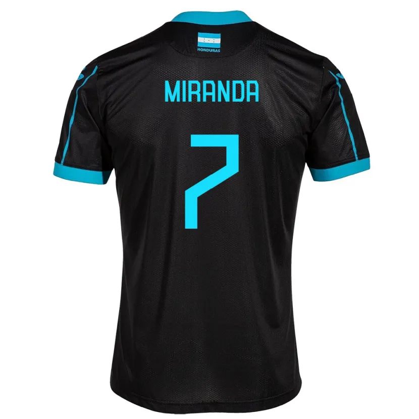 Danxen Bambino Maglia Honduras Jeffry Miranda #7 Nero Kit Gara Away 24-26 Maglietta