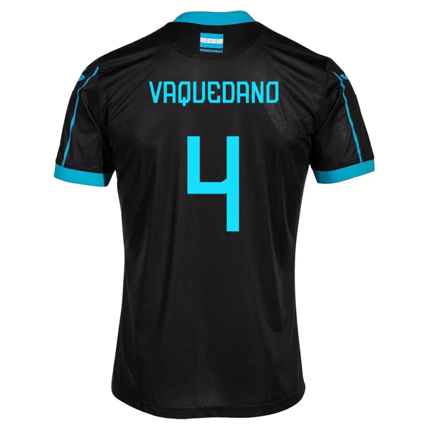 Danxen Bambino Maglia Honduras Brayan Vaquedano #4 Nero Kit Gara Away 24-26 Maglietta