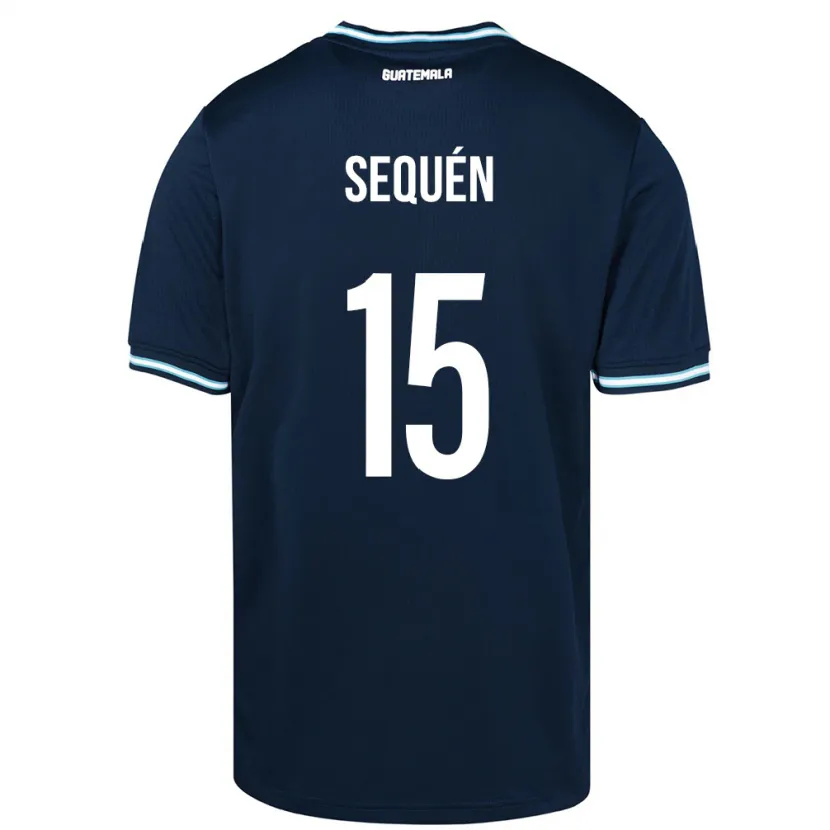 Danxen Bambino Maglia Guatemala Marlon Sequén #15 Blu Kit Gara Away 24-26 Maglietta