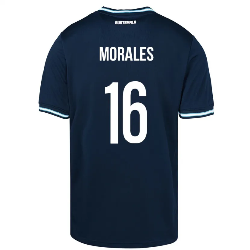 Danxen Bambino Maglia Guatemala José Morales #16 Blu Kit Gara Away 24-26 Maglietta