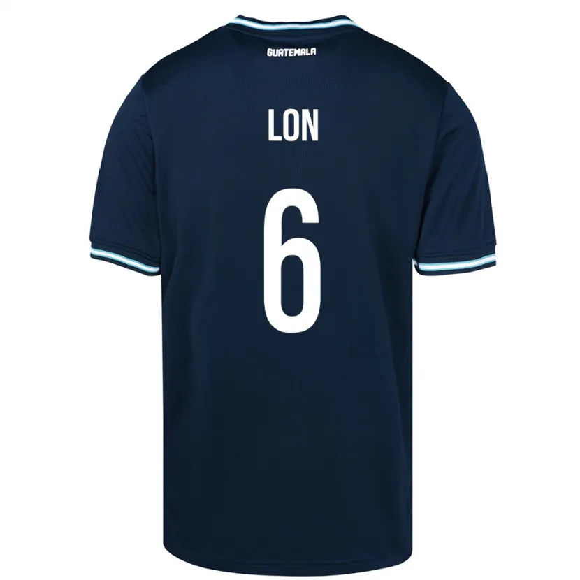 Danxen Bambino Maglia Guatemala Ariel Lon #6 Blu Kit Gara Away 24-26 Maglietta