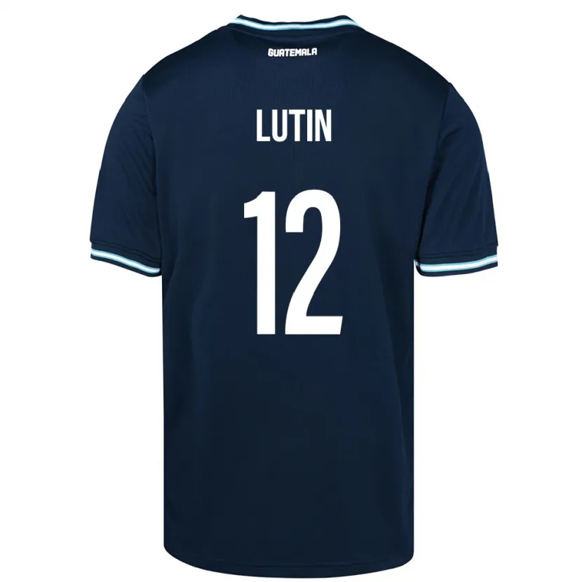 Danxen Bambino Maglia Guatemala John Lutin #12 Blu Kit Gara Away 24-26 Maglietta