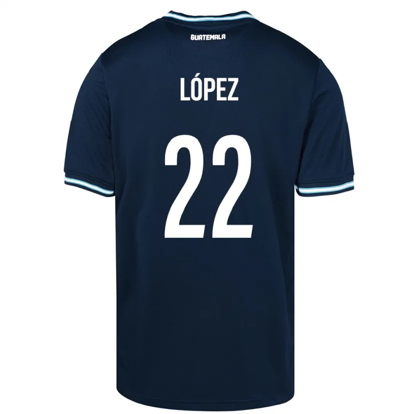 Danxen Bambino Maglia Guatemala Whitney López #22 Blu Kit Gara Away 24-26 Maglietta