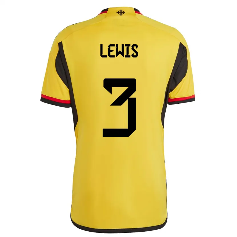 Danxen Bambino Maglia Irlanda Del Nord Jamal Lewis #3 Bianco Kit Gara Away 24-26 Maglietta