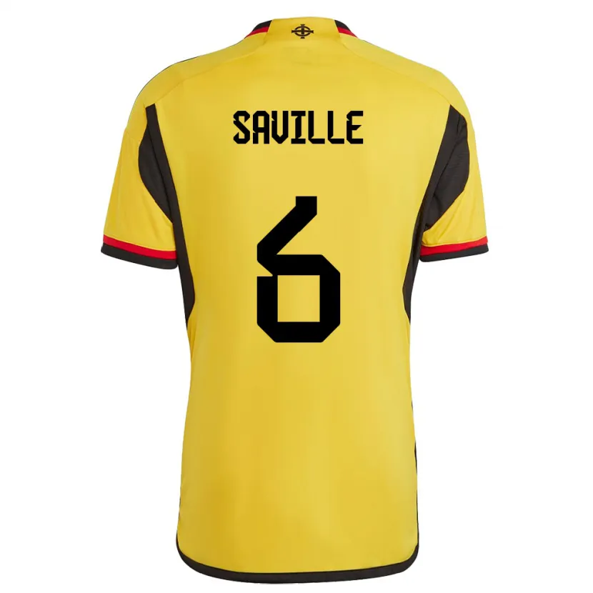 Danxen Bambino Maglia Irlanda Del Nord George Saville #6 Bianco Kit Gara Away 24-26 Maglietta