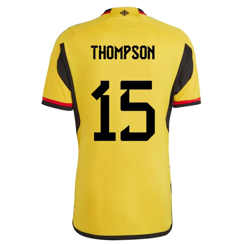 Danxen Bambino Maglia Irlanda Del Nord Jordan Thompson #15 Bianco Kit Gara Away 24-26 Maglietta