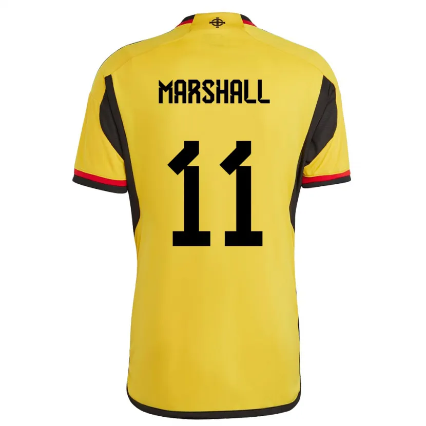 Danxen Bambino Maglia Irlanda Del Nord Callum Marshall #11 Bianco Kit Gara Away 24-26 Maglietta
