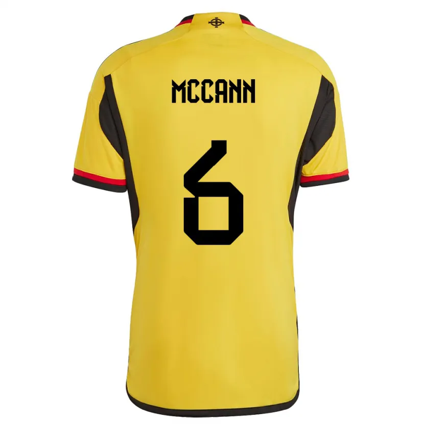 Danxen Bambino Maglia Irlanda Del Nord Charlie Mccann #6 Bianco Kit Gara Away 24-26 Maglietta
