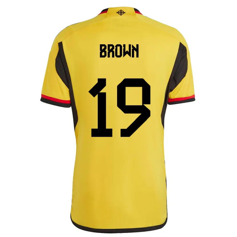 Danxen Bambino Maglia Irlanda Del Nord Sean Brown #19 Bianco Kit Gara Away 24-26 Maglietta