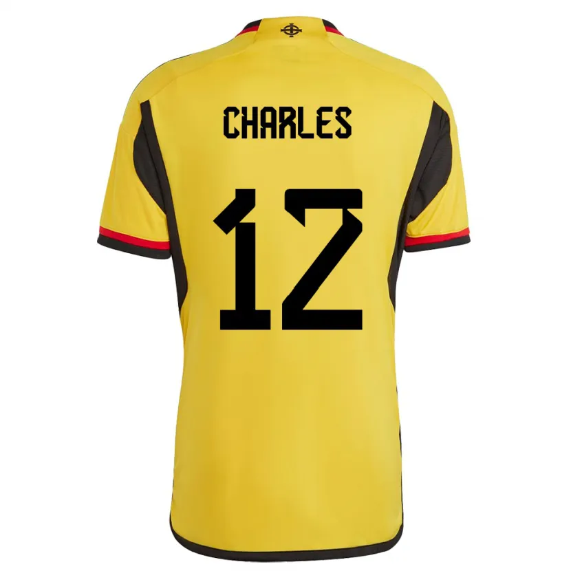 Danxen Bambino Maglia Irlanda Del Nord Pierce Charles #12 Bianco Kit Gara Away 24-26 Maglietta