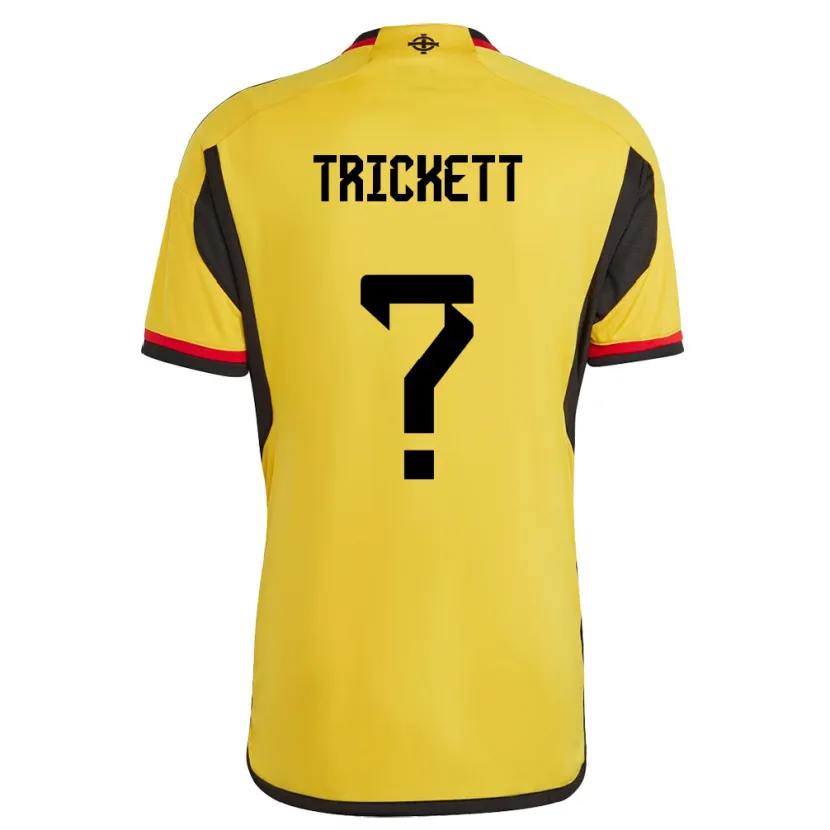 Danxen Bambino Maglia Irlanda Del Nord Lewis Trickett #0 Bianco Kit Gara Away 24-26 Maglietta