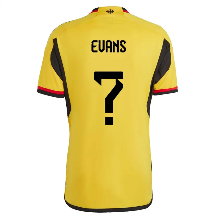 Danxen Bambino Maglia Irlanda Del Nord Reece Evans #0 Bianco Kit Gara Away 24-26 Maglietta