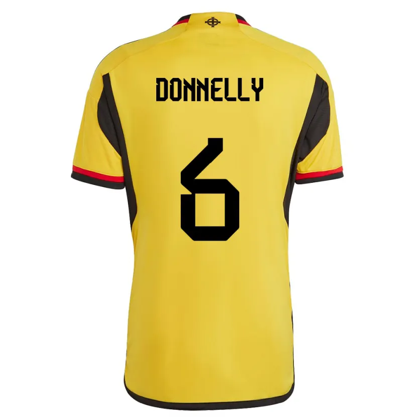 Danxen Bambino Maglia Irlanda Del Nord Ryan Donnelly #6 Bianco Kit Gara Away 24-26 Maglietta