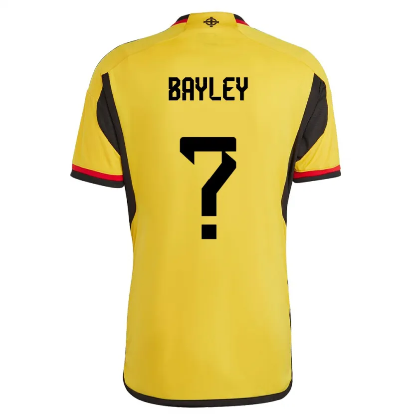 Danxen Bambino Maglia Irlanda Del Nord Bayley Mccann #0 Bianco Kit Gara Away 24-26 Maglietta