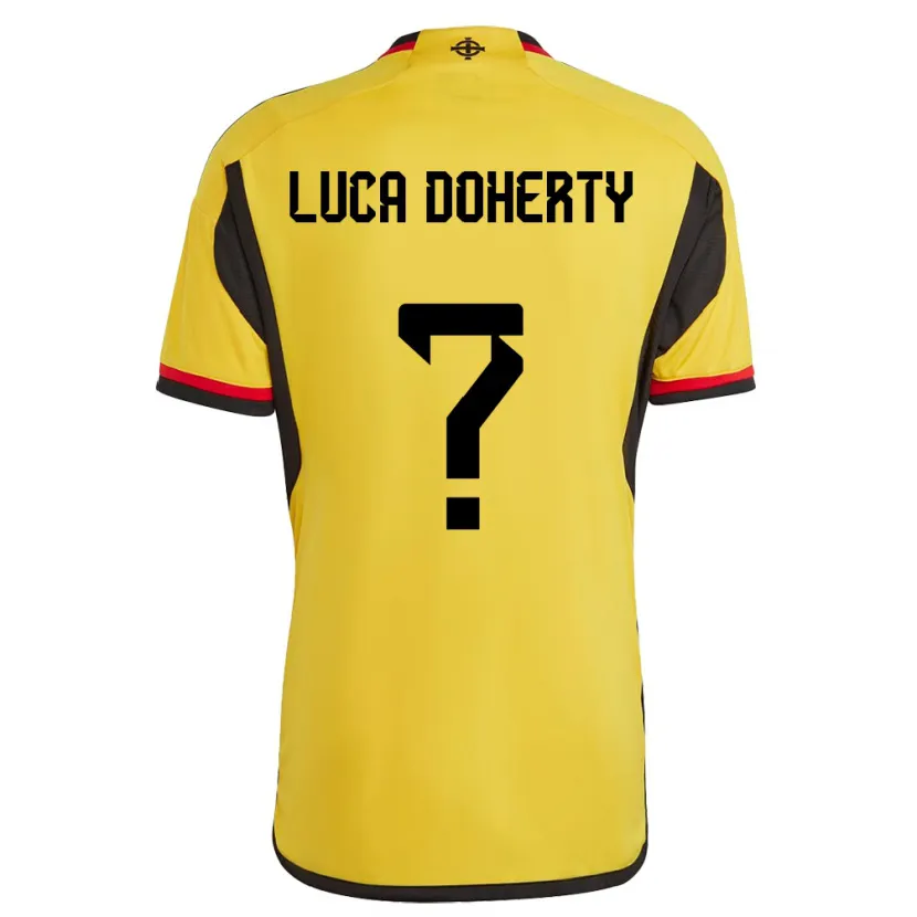 Danxen Bambino Maglia Irlanda Del Nord Luca Doherty #0 Bianco Kit Gara Away 24-26 Maglietta