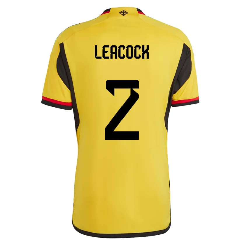 Danxen Bambino Maglia Irlanda Del Nord Callum Leacock #2 Bianco Kit Gara Away 24-26 Maglietta