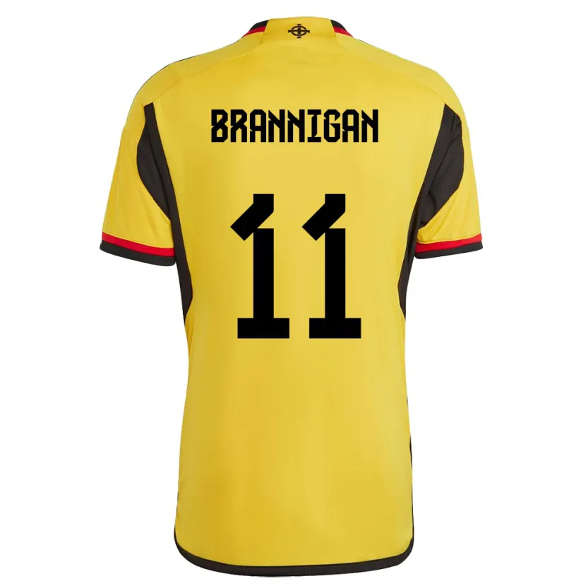 Danxen Bambino Maglia Irlanda Del Nord Cole Brannigan #11 Bianco Kit Gara Away 24-26 Maglietta