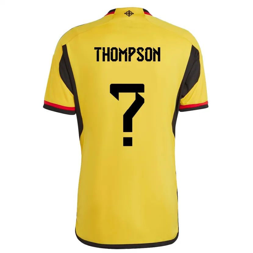 Danxen Bambino Maglia Irlanda Del Nord Kalum Thompson #0 Bianco Kit Gara Away 24-26 Maglietta
