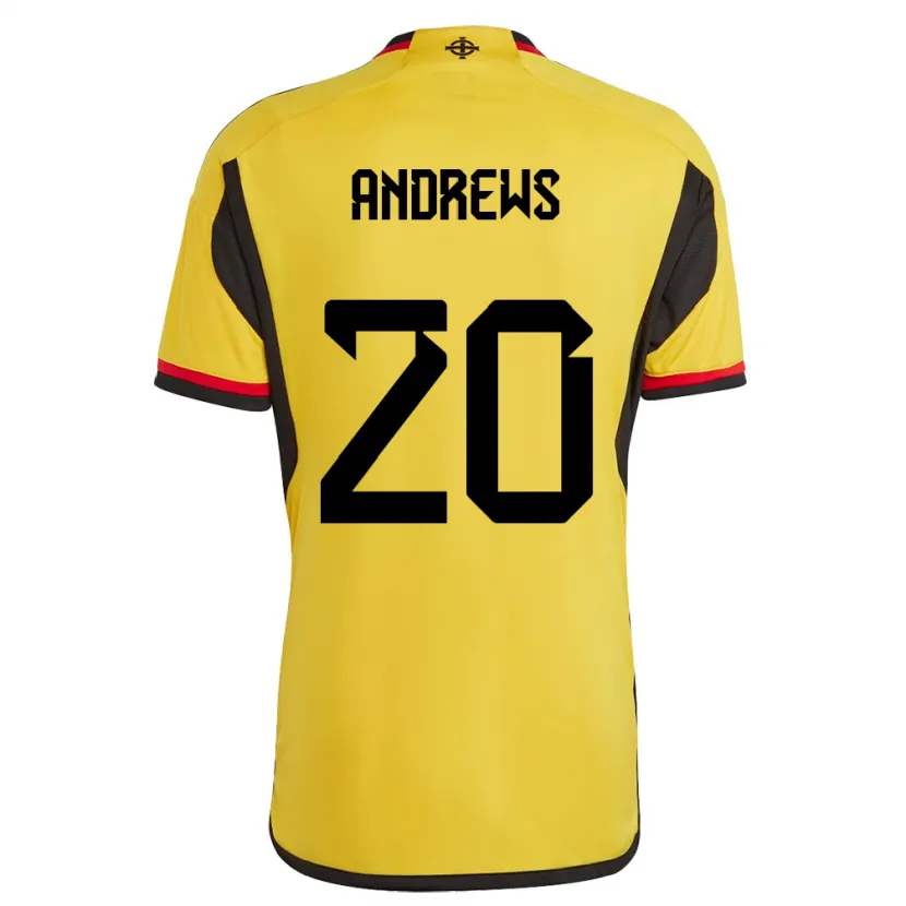 Danxen Bambino Maglia Irlanda Del Nord Joely Andrews #20 Bianco Kit Gara Away 24-26 Maglietta
