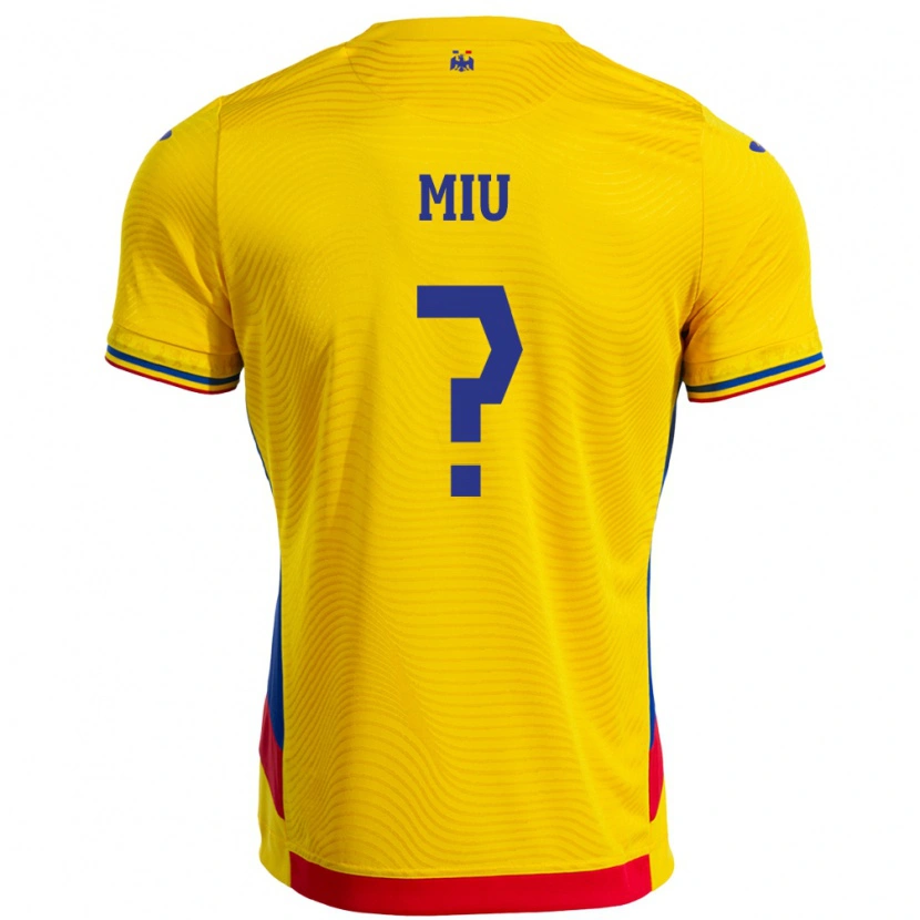 Danxen Uomo Maglia Romania Denis Miu #0 Giallo Kit Gara Home 24-26 Maglietta