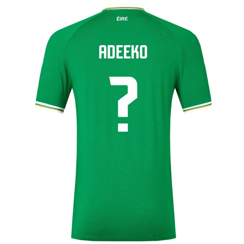 Danxen Uomo Maglia Irlanda Baba Adeeko #0 Verde Kit Gara Home 24-26 Maglietta