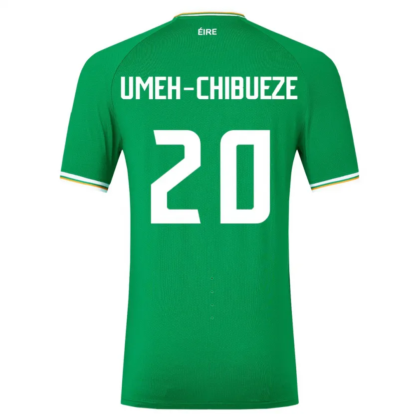 Danxen Uomo Maglia Irlanda Franco Umeh-Chibueze #20 Verde Kit Gara Home 24-26 Maglietta