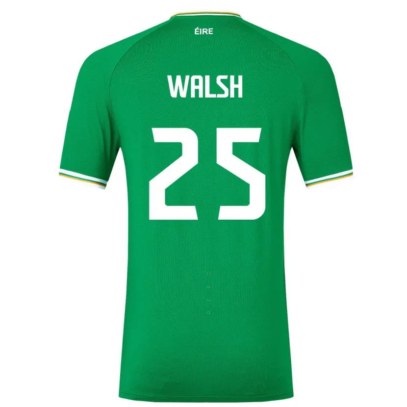 Danxen Uomo Maglia Irlanda Megan Walsh #25 Verde Kit Gara Home 24-26 Maglietta