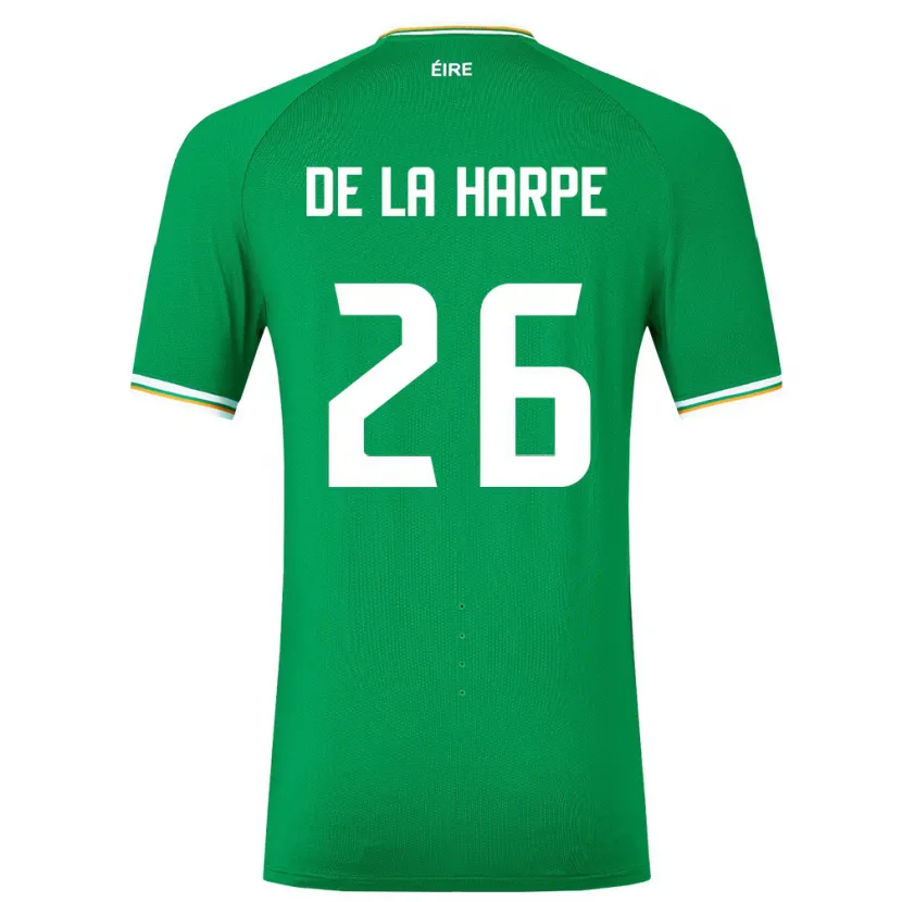 Danxen Uomo Maglia Irlanda Deborah-Anne De La Harpe #26 Verde Kit Gara Home 24-26 Maglietta