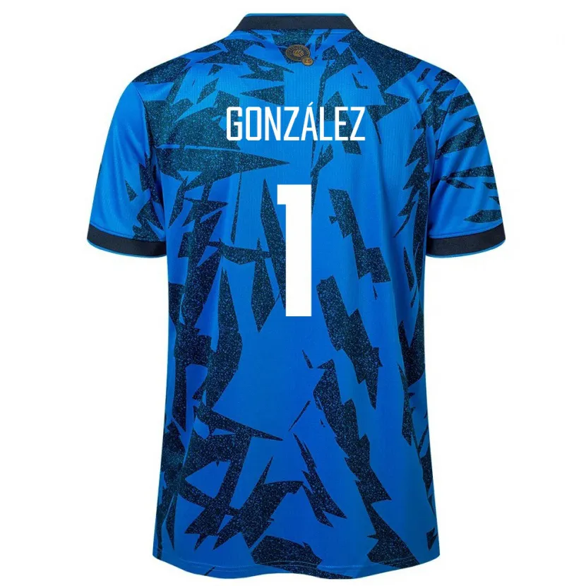 Danxen Uomo Maglia El Salvador Mario González #1 Blu Kit Gara Home 24-26 Maglietta