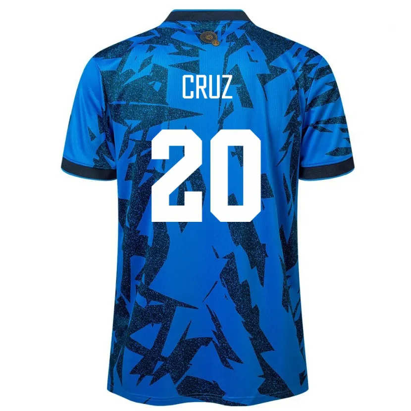 Danxen Uomo Maglia El Salvador Jorge Cruz #20 Blu Kit Gara Home 24-26 Maglietta