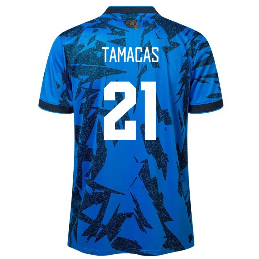 Danxen Uomo Maglia El Salvador Bryan Tamacas #21 Blu Kit Gara Home 24-26 Maglietta
