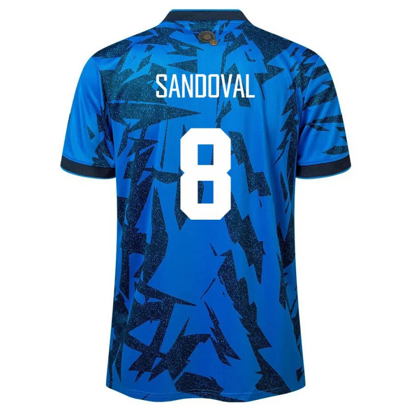Danxen Uomo Maglia El Salvador Emerson Sandoval #8 Blu Kit Gara Home 24-26 Maglietta