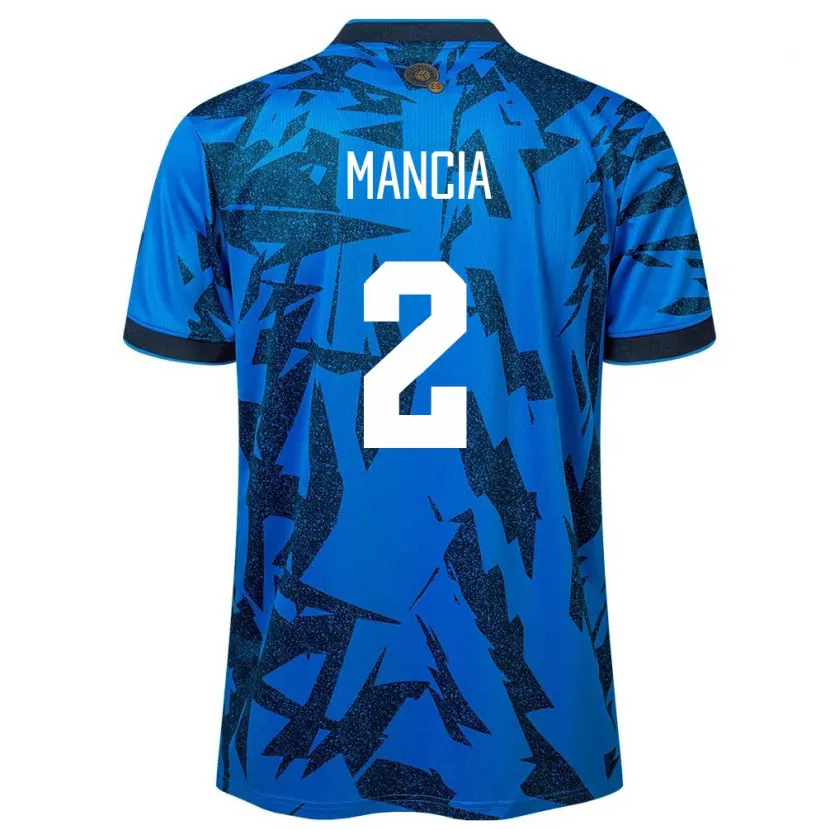 Danxen Uomo Maglia El Salvador Steven Mancia #2 Blu Kit Gara Home 24-26 Maglietta