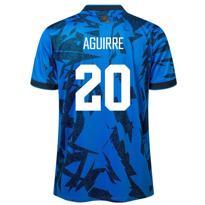Danxen Uomo Maglia El Salvador Jonathan Aguirre #20 Blu Kit Gara Home 24-26 Maglietta
